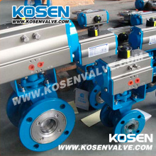 Cast Steel V Port Pneumatic Ball Valves (Q647)